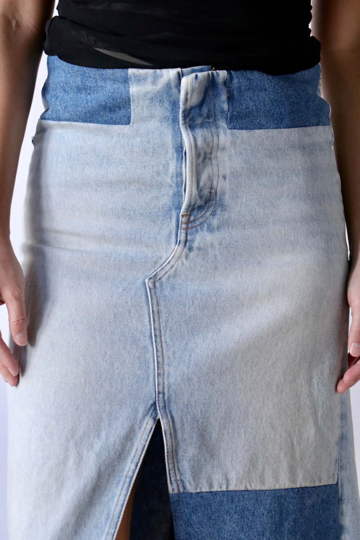 MM6 Maison Margiela Long Denim Skirt - Blue - Image 4 of 4