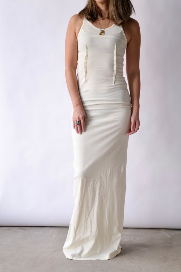 MM6 Maison Margiela Sleeveless Jersey Maxi Dress - White