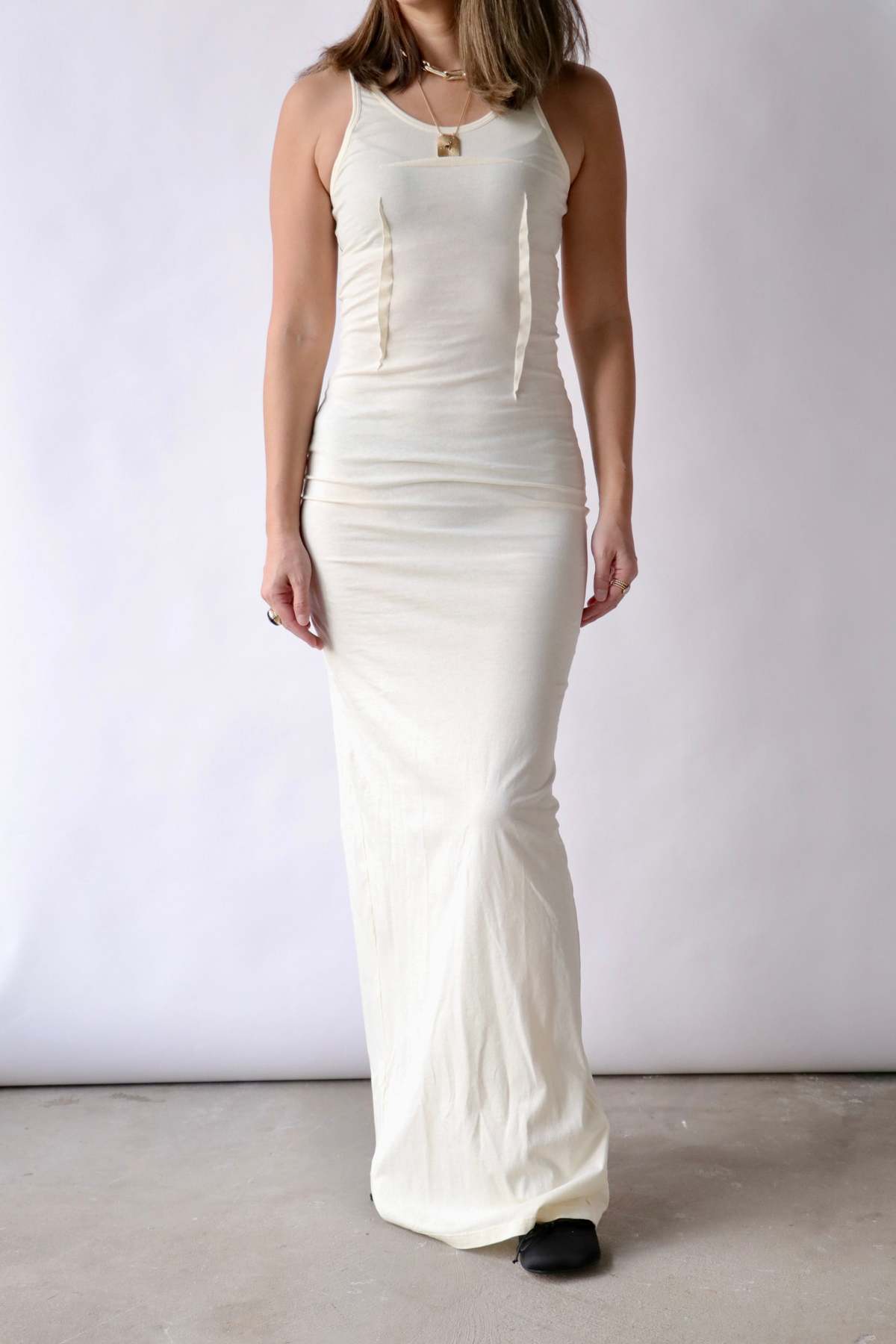 MM6 Maison Margiela Sleeveless Jersey Maxi Dress - White - Image 3 of 4