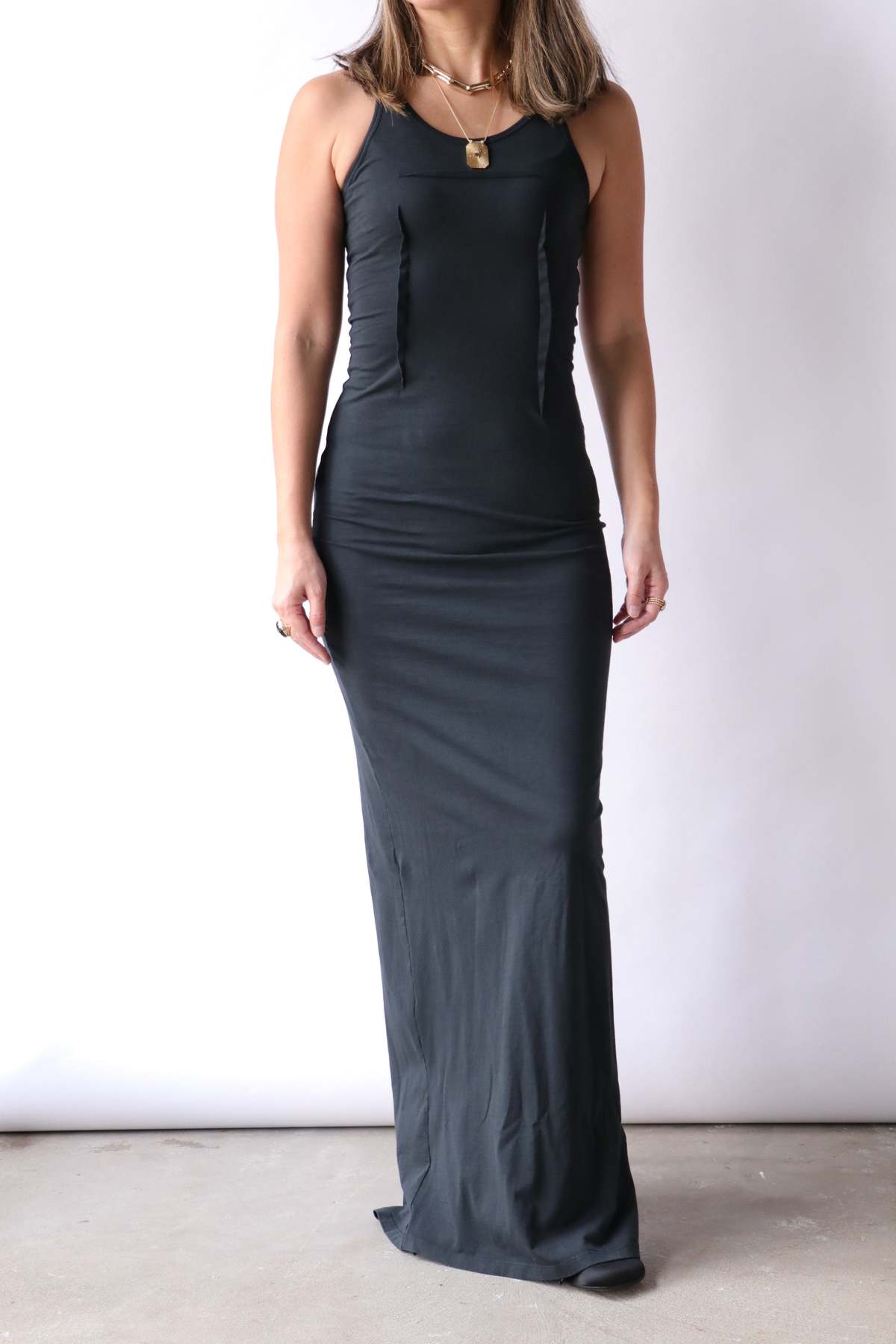 MM6 Maison Margiela Sleeveless Jersey Maxi Dress - Black - Image 1 of 5
