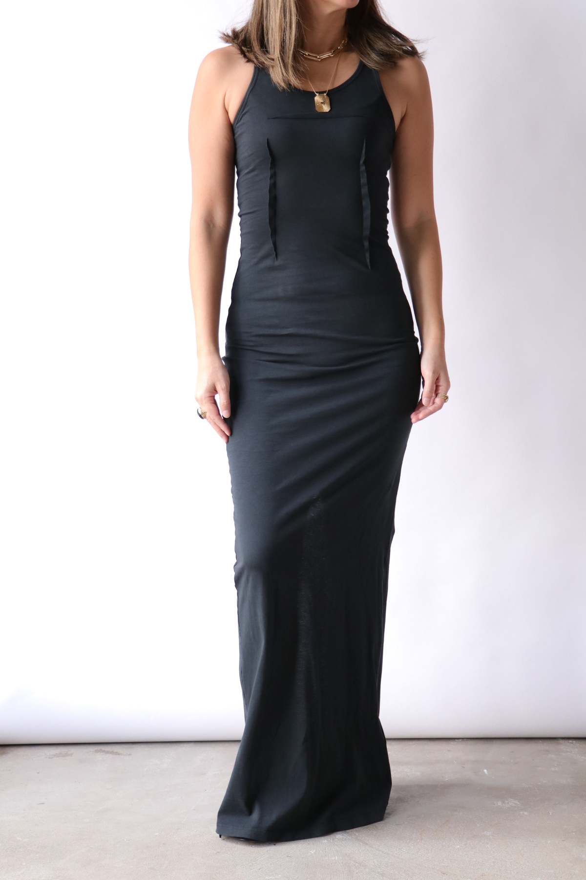MM6 Maison Margiela Sleeveless Jersey Maxi Dress - Black - Image 3 of 5
