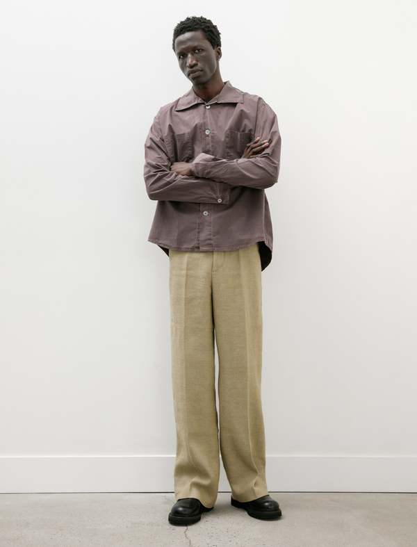 Our Legacy Funnel Shirt - Charcoal Bordeaux Dense Poplin | Garmentory