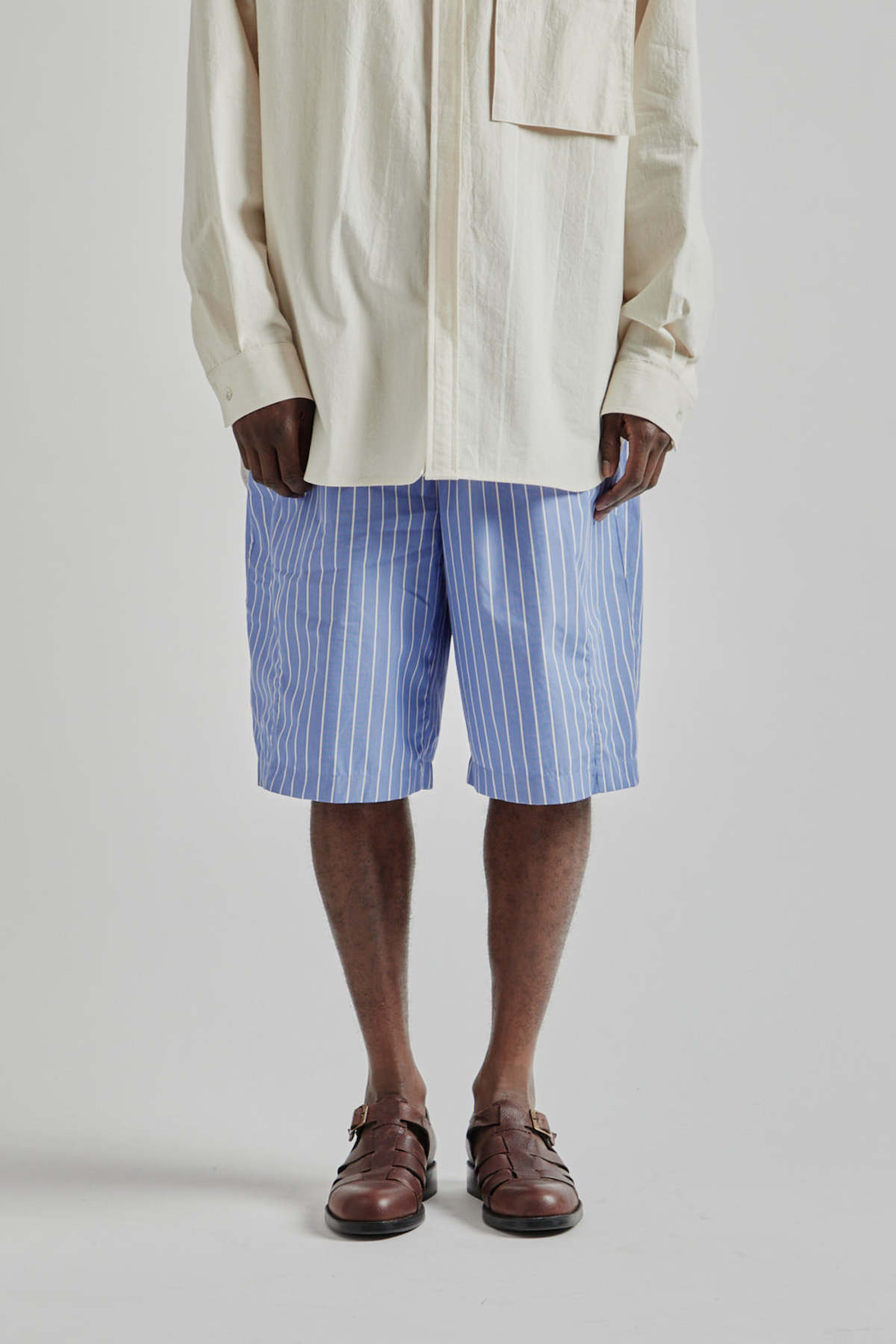 s.k. manor hill Solar Short - Blue w/White Stripes | Garmentory