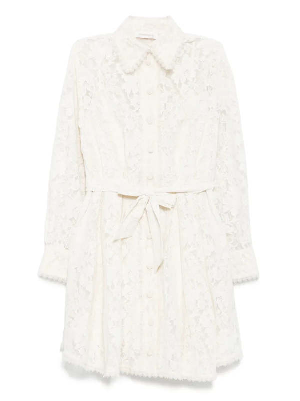 Zimmermann Dawning Tuck Mini Dress - Cream on Garmentory