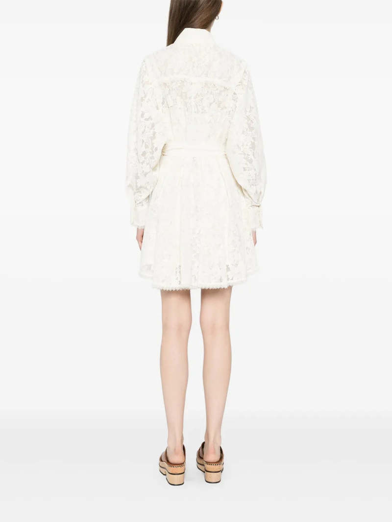 nicole miller red lace dress Crepe Dress with Lace Detail in Red main image 0