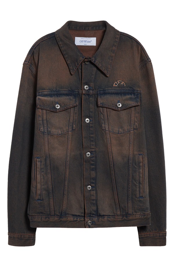 Off-White Overdyed Den Skate Jacket - Brown