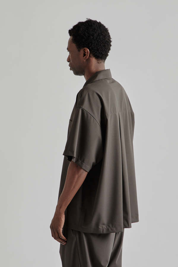 is-ness Open Collar Box Shirts - Brown | Garmentory