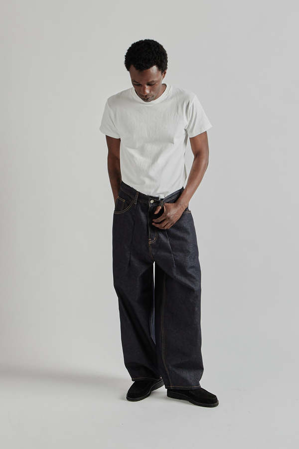 ESTUDIO NIKSEN Raw Denim Balloon Jeans - Indigo Raw Denim | Garmentory