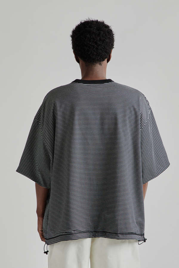 is-ness Reversible Balloon Border T-Shirt - Black x White
