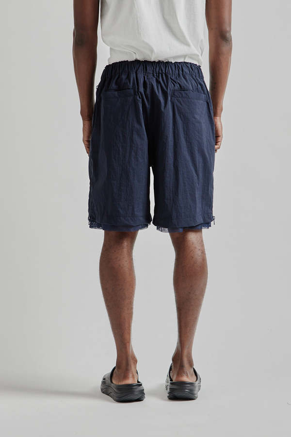 is-ness Technical Ventilation Shorts - Navy | Garmentory