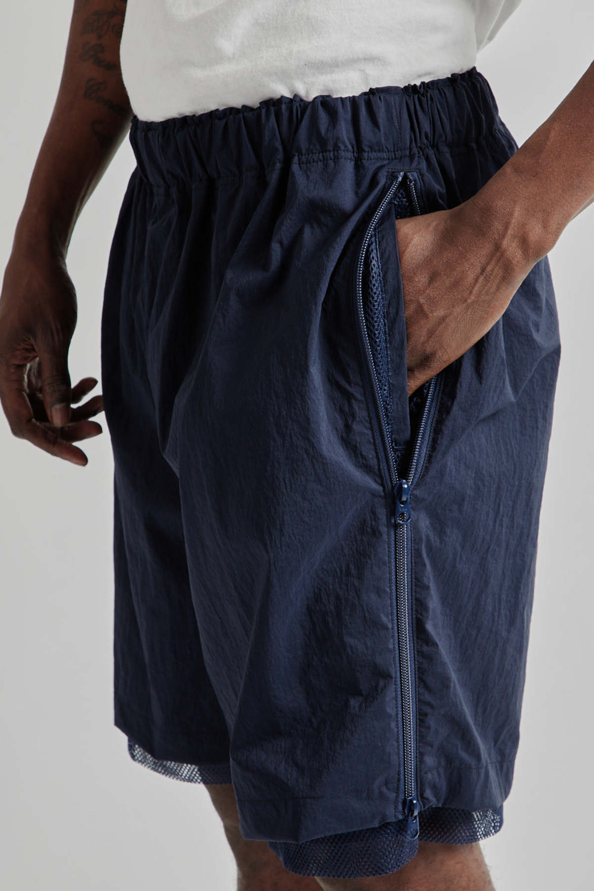 is-ness Technical Ventilation Shorts - Navy | Garmentory