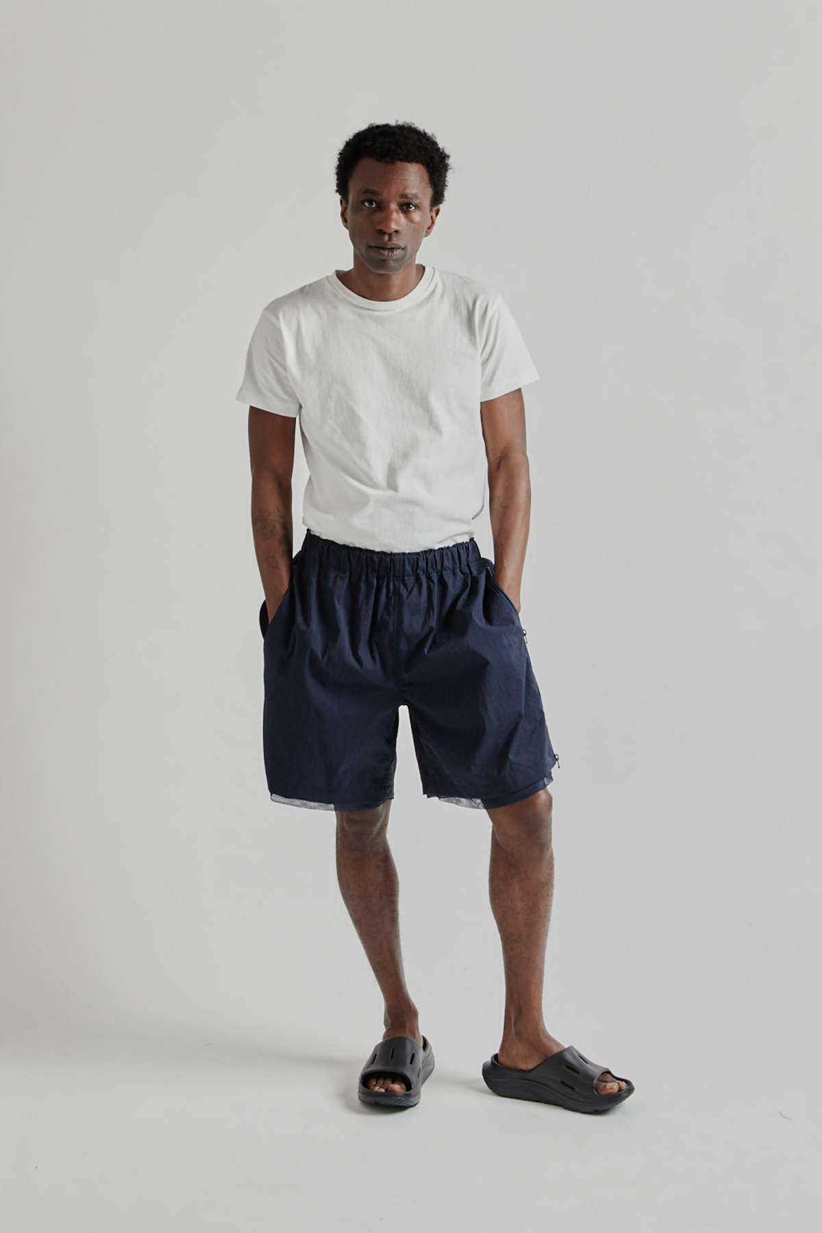 is-ness Technical Ventilation Shorts - Navy | Garmentory