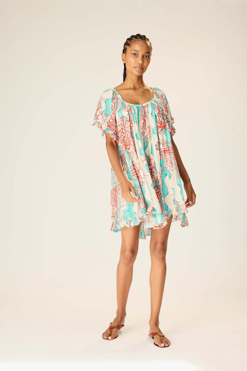 Natalie Martin Marina Dress - Coral Wave Turquoise Natalie Martin Marina Dress - Coral Wave Turquoise