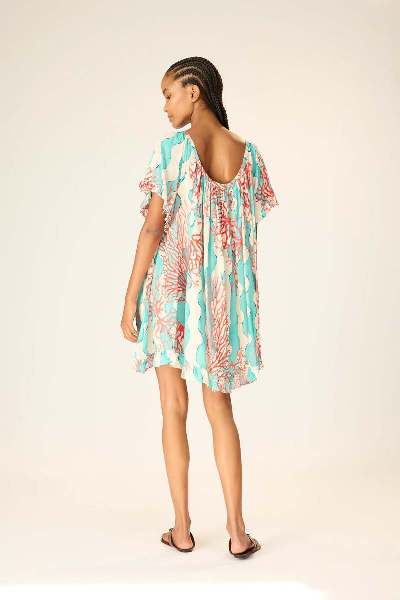 Natalie Martin Marina Dress - Coral Wave Turquoise Natalie Martin Marina Dress - Coral Wave Turquoise