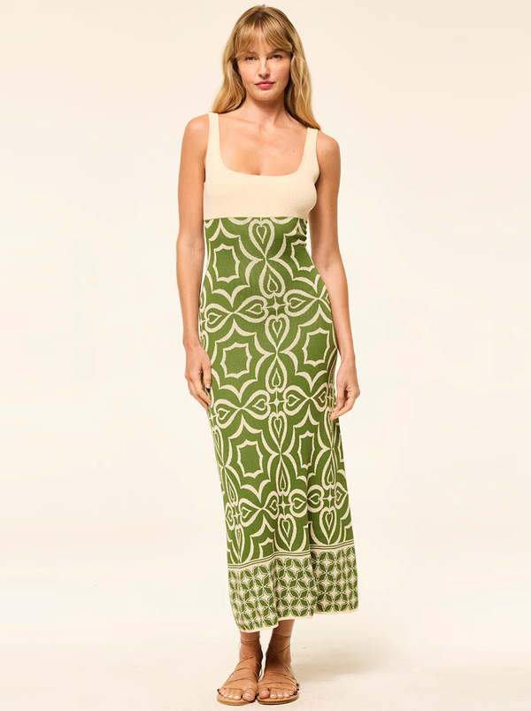 Misa Los Angeles Kalil Dress - Green Mosaic Tile Mix on Garmentory Misa Los Angeles Kalil Dress - Green Mosaic Tile Mix on Garmentory