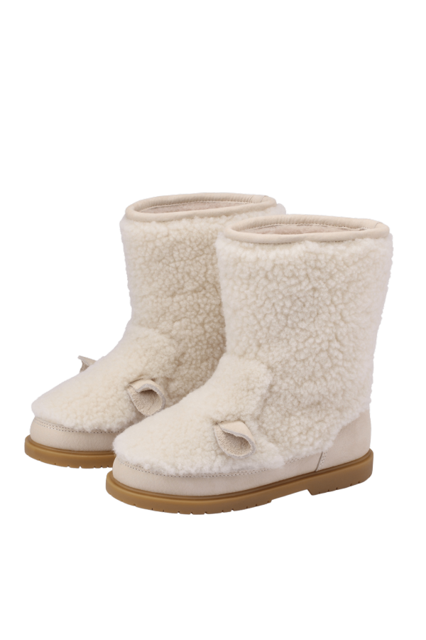 KIDS Donsje Irfi Lammy Boots - Off White Curly Sheep Wool
