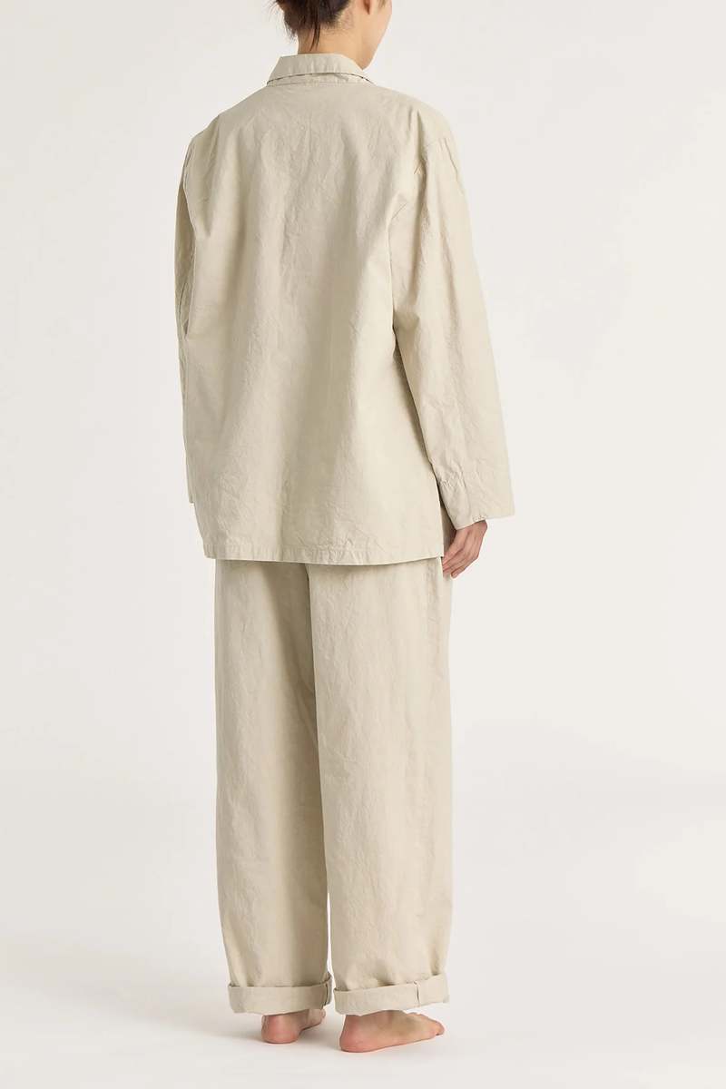 Black Crane Crinkled Blazer - Stone