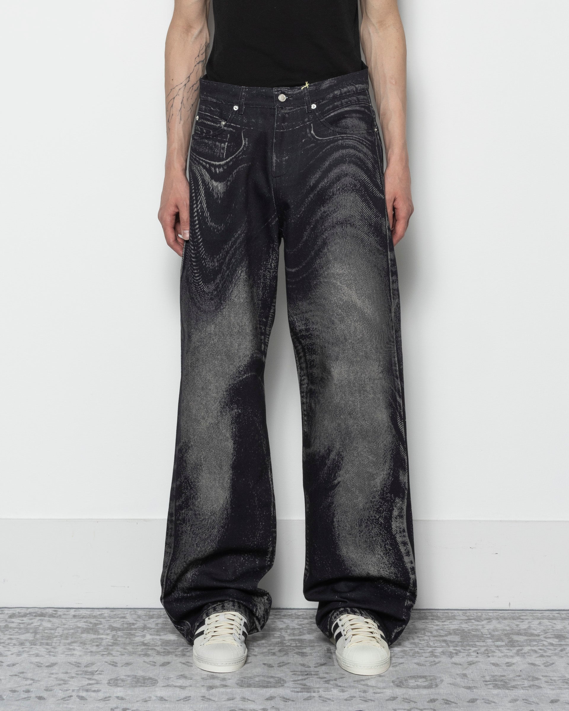 CAMPERLAB Distorted Denim Jeans - Black/Grey | Garmentory CAMPERLAB Distorted Denim Jeans - Black/Grey | Garmentory