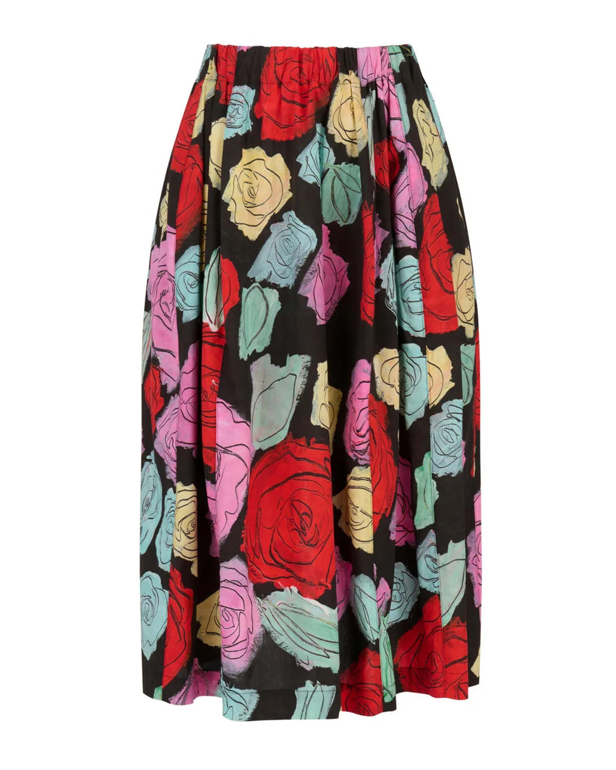 Marni Cotton Poplin Skirt - Black Floral | Garmentory