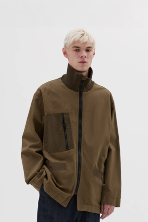 Margaret Howell Rib Knit Jacket - Khaki Green | Garmentory