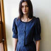 CARO EDITIONS Laura Blouse - Navy - Thumbnail 2