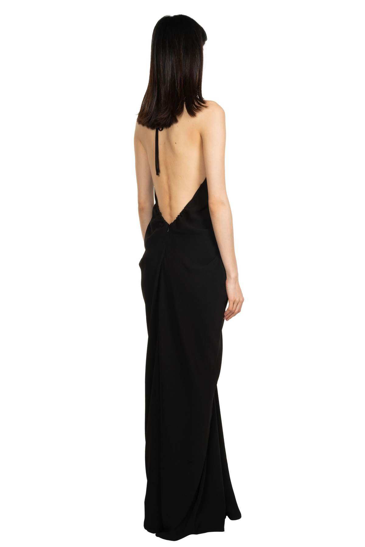 Oude Waag Gathered Collar Draped Dress - Black - Image 3 of 5