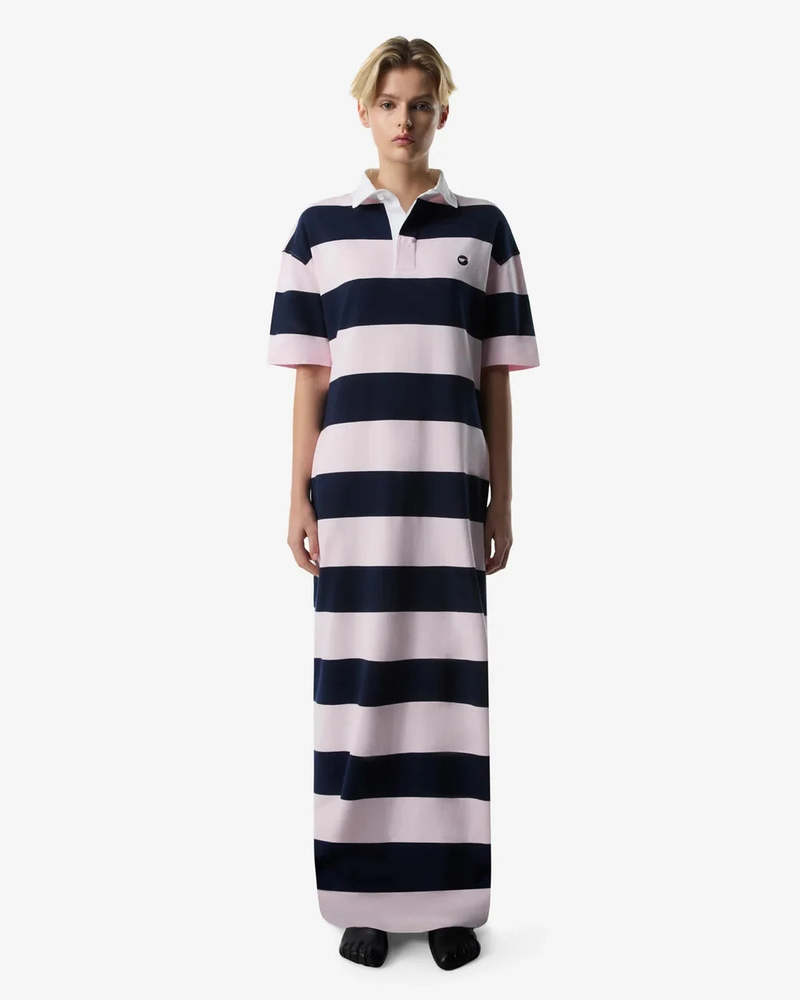 Coperni Striped Long Polo Dress - Pink/Blue Coperni Striped Long Polo Dress - Pink/Blue