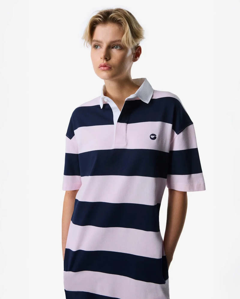 Coperni Striped Long Polo Dress - Pink/Blue Coperni Striped Long Polo Dress - Pink/Blue