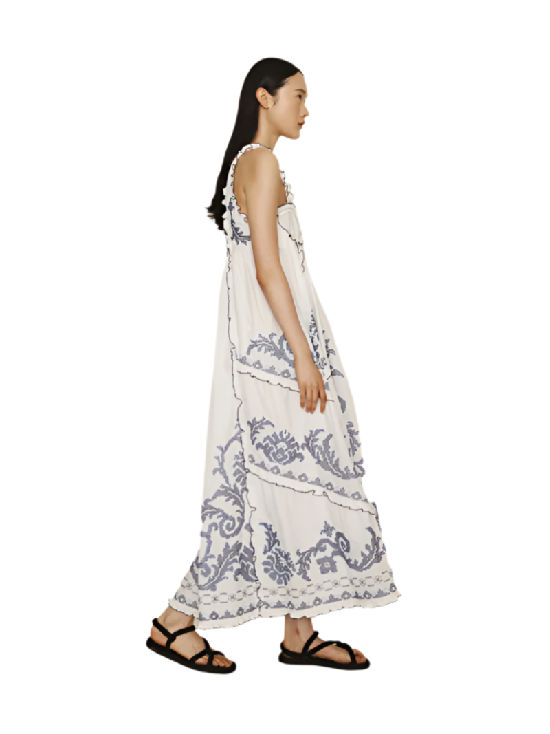 hazel embroidered midi dress Fat Face - Ivory