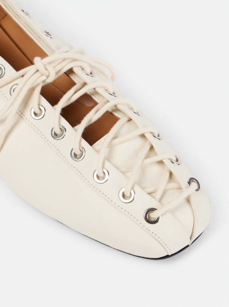 【関税＆送料込み】Ganni Ballerina Lace-Up Racing Red Red Lace-Up Ballerinas | GANNI US