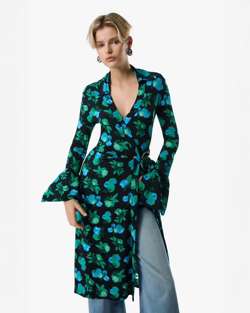 Coperni C-Logo Print Wrap Blouse Dress - Print Blue Apples Coperni C-Logo Print Wrap Blouse Dress - Print Blue Apples