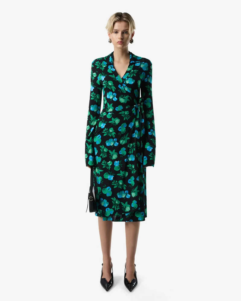 Coperni C-Logo Print Wrap Blouse Dress - Print Blue Apples Coperni C-Logo Print Wrap Blouse Dress - Print Blue Apples