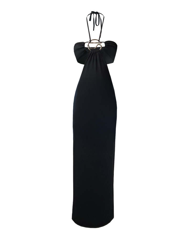 Coperni Knitted Halter Dress - Black Coperni Knitted Halter Dress - Black