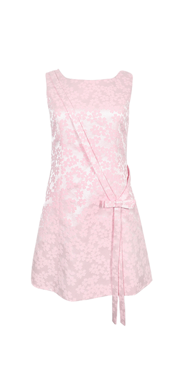 【関税込み】Sandy Liang ピンク Olga ミニドレス Sandy Liang Olga Dress - Pink Floral Jacquard | Garmentory