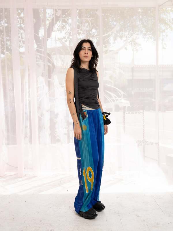 パンツ RENATA BRENHA \"FUTEBOL PLEATED TROUSERS\" Renata Brenha Futebol Pleated Trousers - Blue | Garmentory