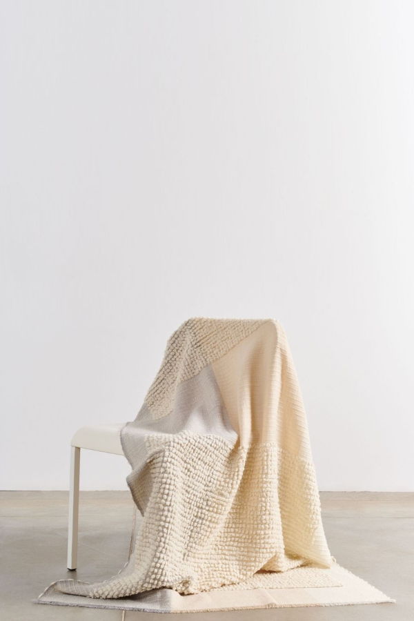 Variously Butterscotch Handloom Hand Knotted Textured Plush Merino Throw