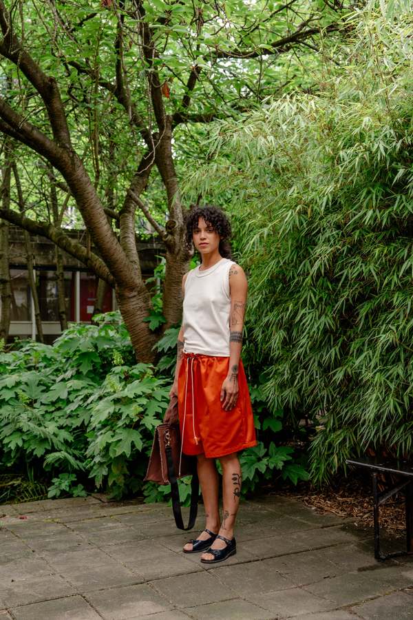 camiel fortgens KNEE SHORTS Velvet カミエル Camiel Fortgens Knee Shorts, Brown – Glasswing
