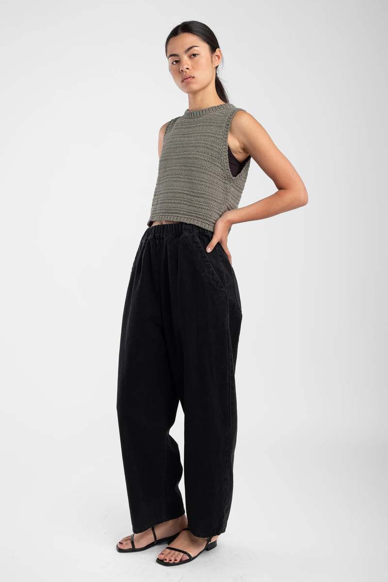 Micaela Greg Barrel Pant - Faded Black