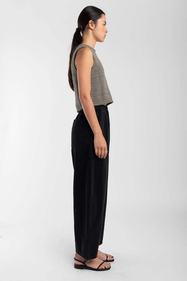 Micaela Greg Barrel Pant - Faded Black