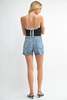 Just Black Denim The Vintage High Rise Short - Medium Denim - Thumbnail 8