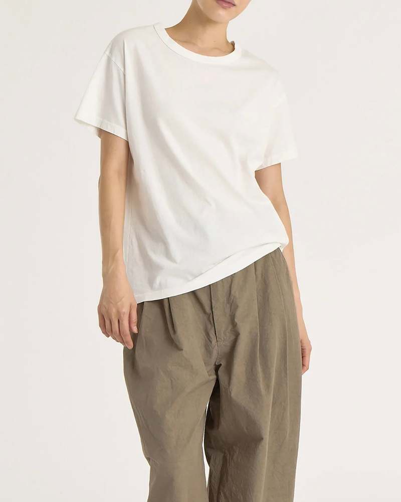Black Crane Loose Short Sleeve Tee - White Black Crane Loose Short Sleeve Tee - White