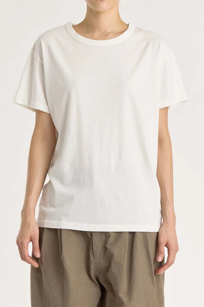 Black Crane Loose Short Sleeve Tee - White Black Crane Loose Short Sleeve Tee - White