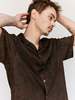 Taiga Takahashi LOT.113 Open Collar Shirt - Mud Dye Brown - Thumbnail 9