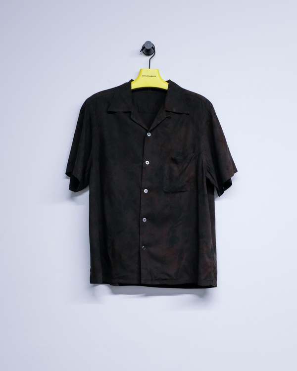Taiga Takahashi LOT.113 Open Collar Shirt - Mud Dye Brown