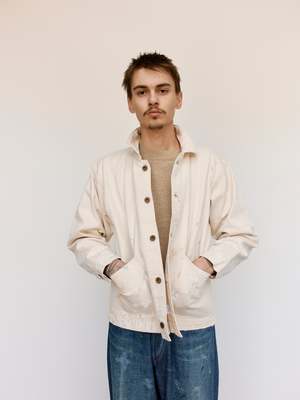 Taiga Takahashi LOT.303 Cotton Coverall Jacket - Ivory Paint