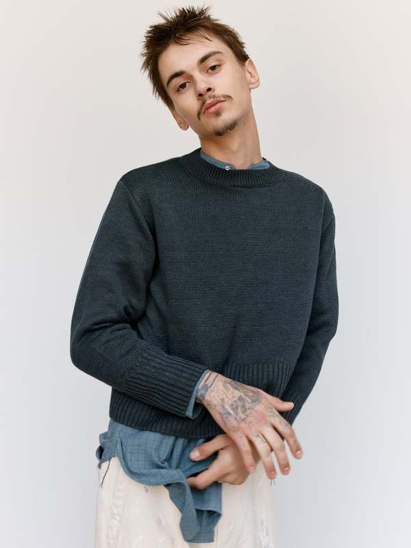 Taiga Takahashi LOT.525 Crewneck Sweater - Charcoal