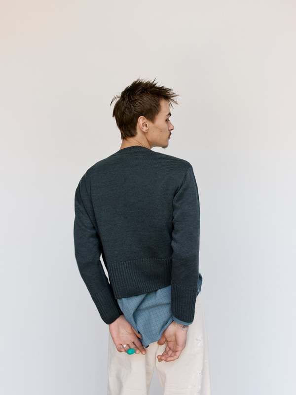Taiga Takahashi LOT.525 Crewneck Sweater - Charcoal | Garmentory