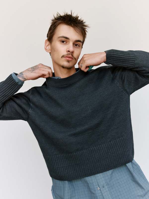 Taiga Takahashi LOT.525 Crewneck Sweater - Charcoal