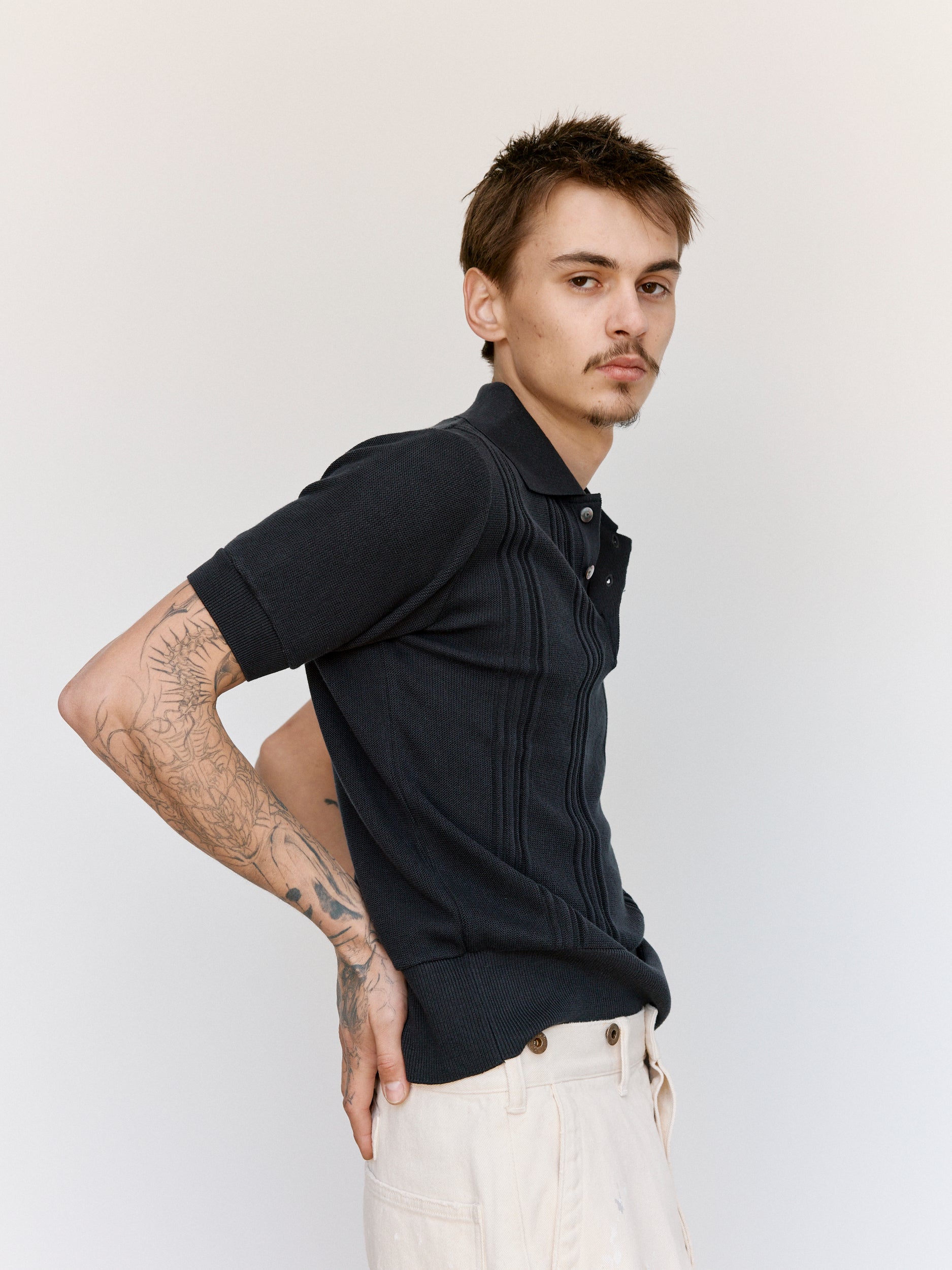 taiga takahashi LOT.526 polo Knit T.T / Taiga Takahashi