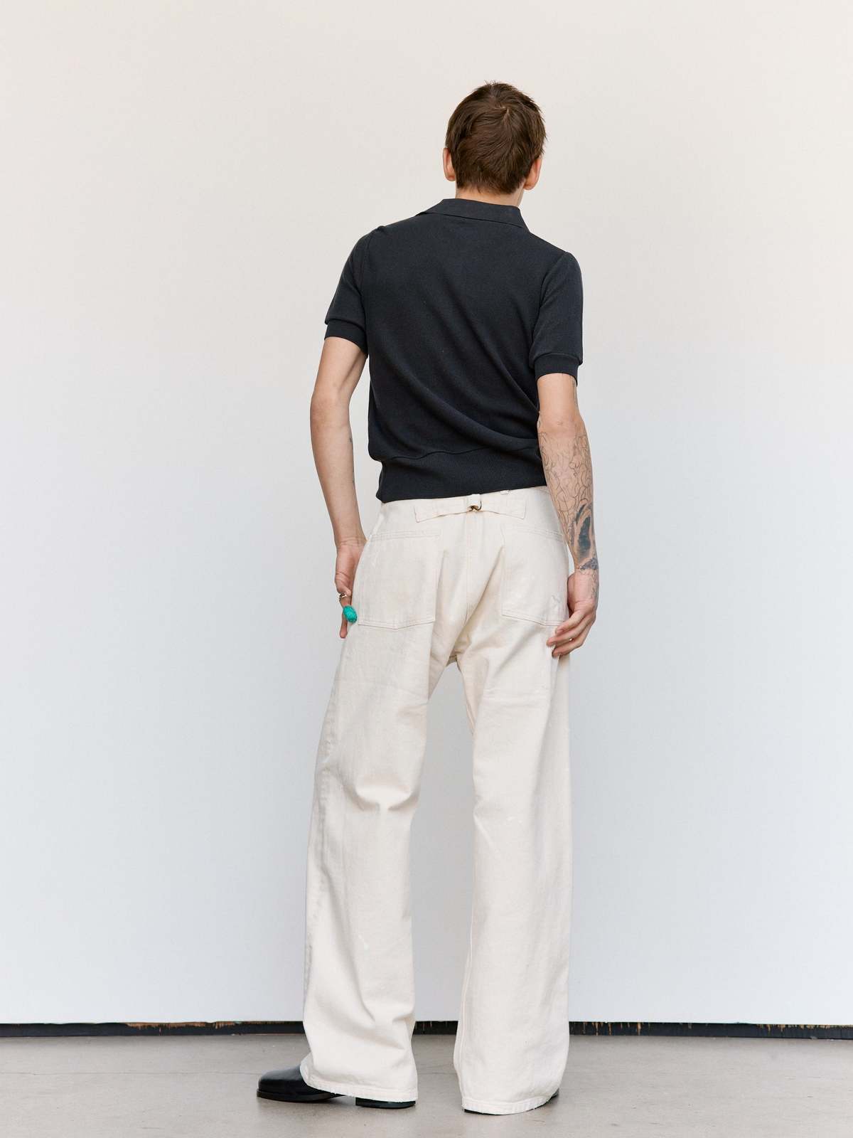 Taiga Takahashi LOT.526 Polo Knit - Charcoal | Garmentory